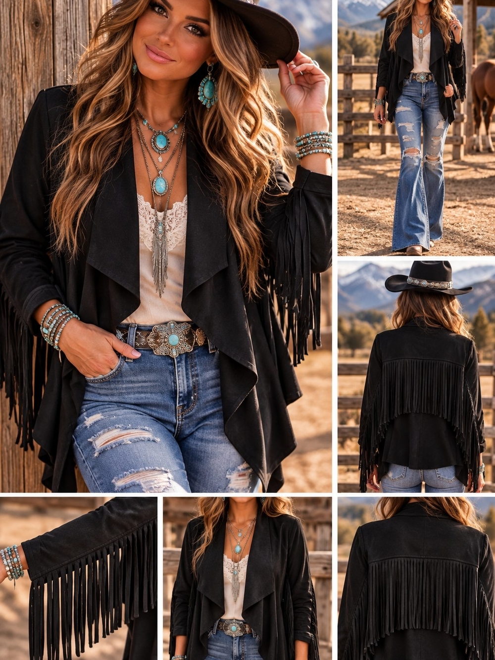 Shyanne Fringe Open-Front Fringe Jacket